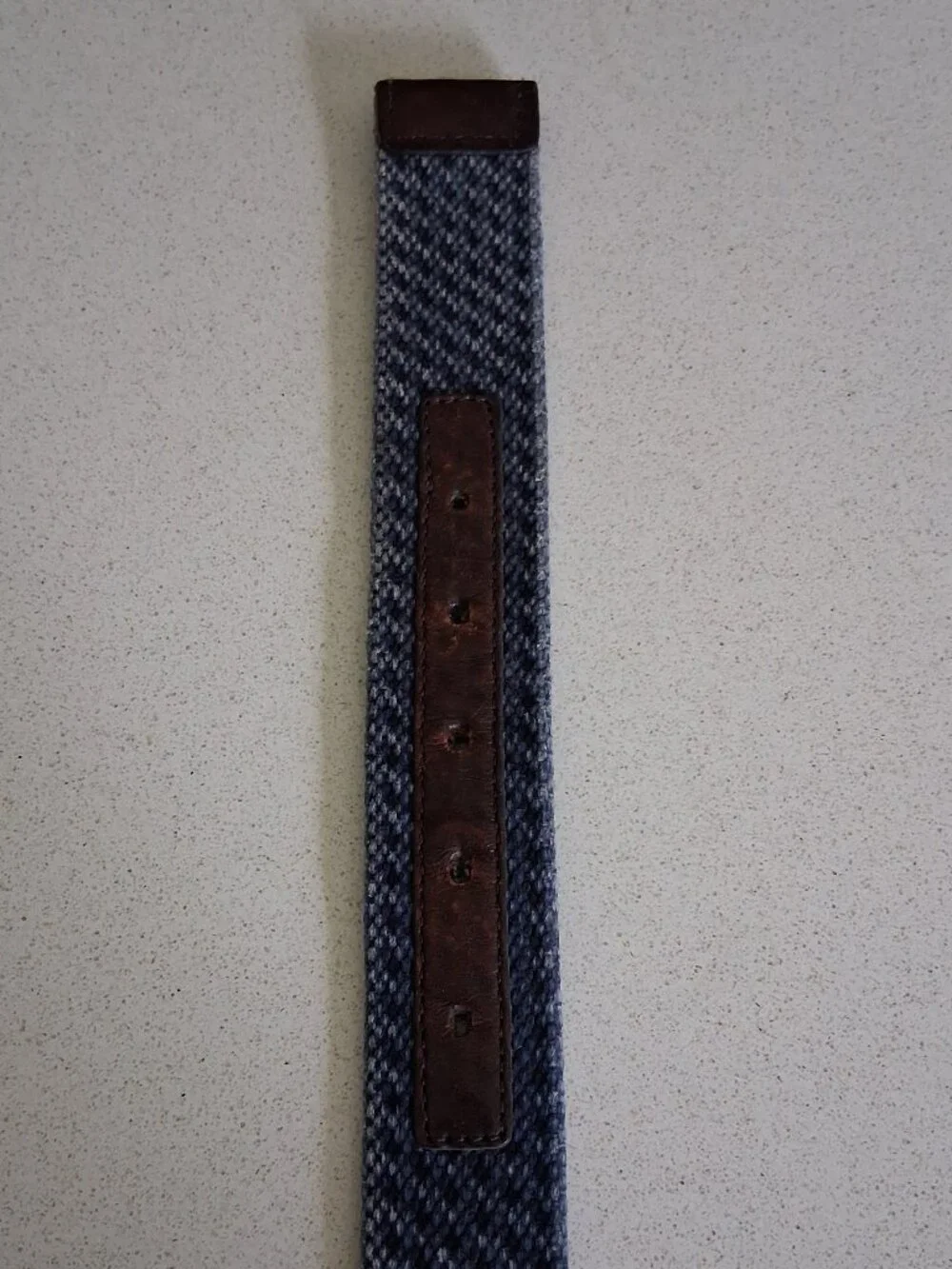 Tommy Bahama Men's Leather Trim Woven Cloth Blue/Black Belt Size 36